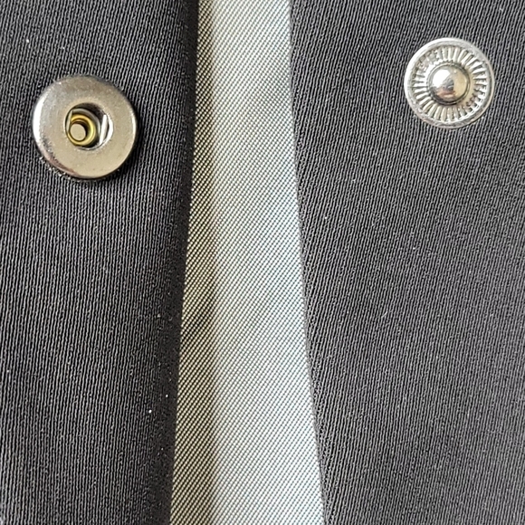 Tahari ASL Midi Skirt Suit Size 8 Black Snap Closure Slip Pockets Side Slit - Picture 10 of 13